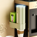 Disposable cup holder water dispenser cup holder punch-free paper cup holder wall-mounted dust-proof storage rack