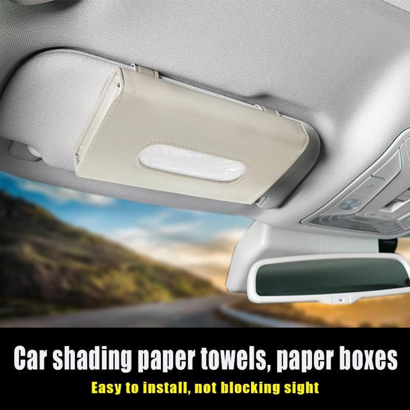 Car Visor Tissue Holder Box Mask Holder Towel Premium Leather PU Car Sun Visor Interior Storage