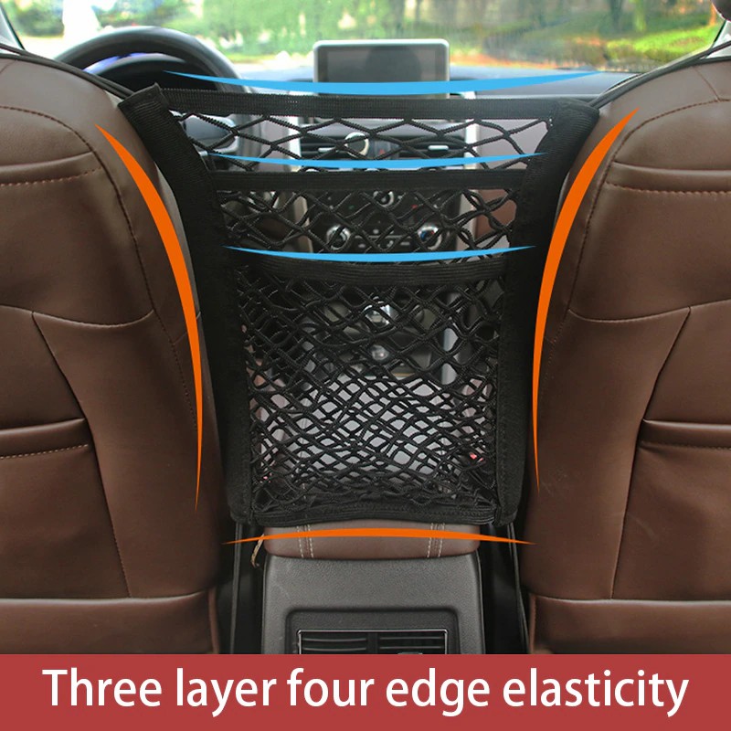 Car Seat Nylon Elastic Mesh Net Storage Pocket Bag Holder Back Rear Trunk Organizer