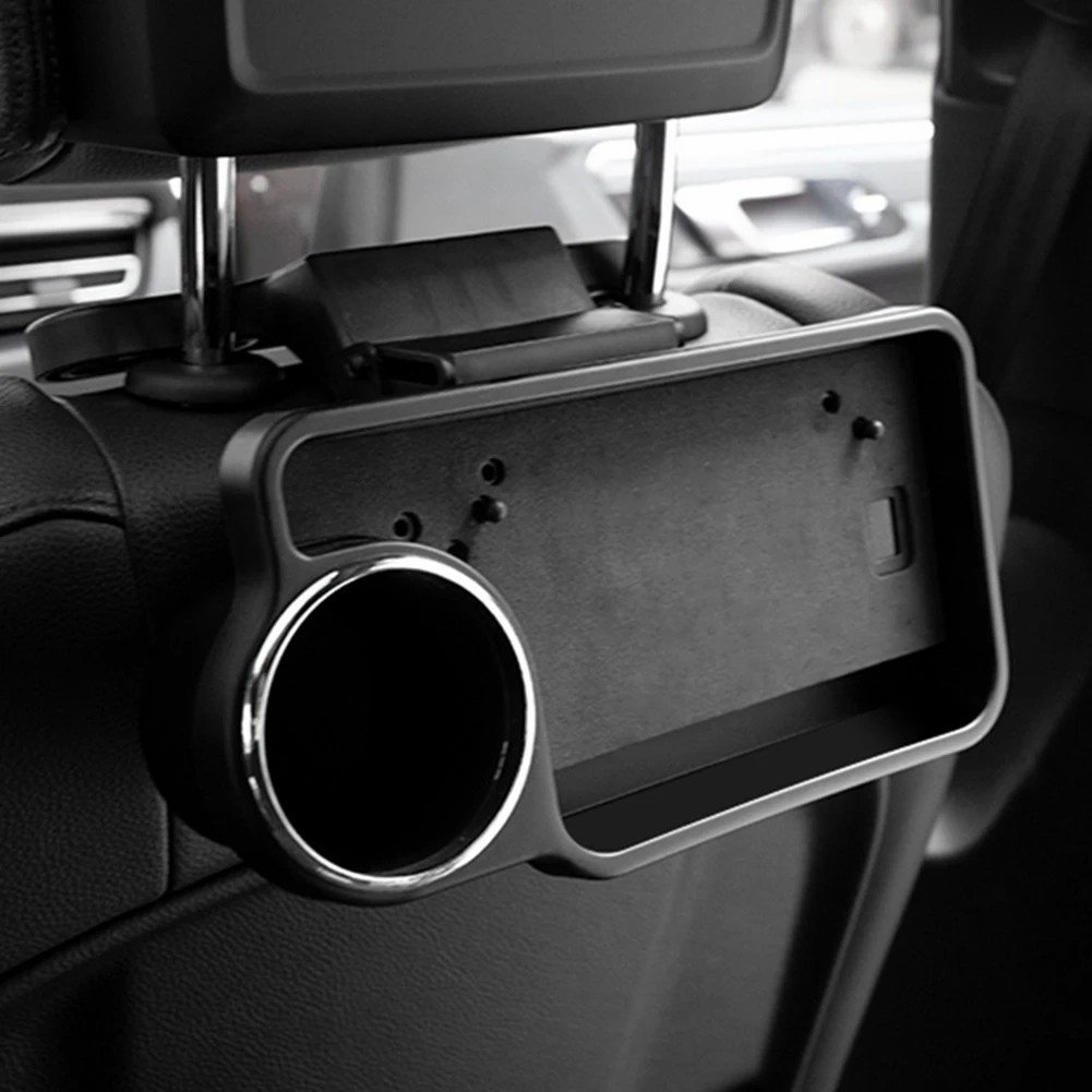 Universal Car Headrest Drink Holder Stand Foldable Rear Seat Table Tray Organizer