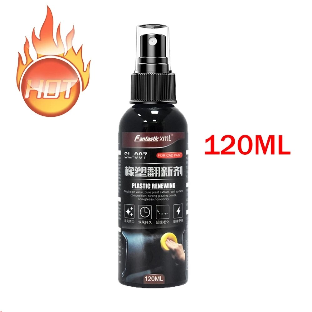 120ML Car Cleaning Agent Plastic Parts Wax Automotive Interior Maintenance Instrument Panel Retreading Leather Retreading Agent