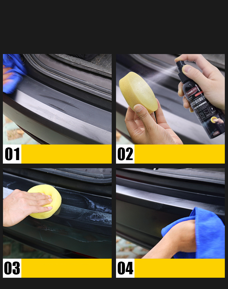 120ML Car Cleaning Agent Plastic Parts Wax Automotive Interior Maintenance Instrument Panel Retreading Leather Retreading Agent