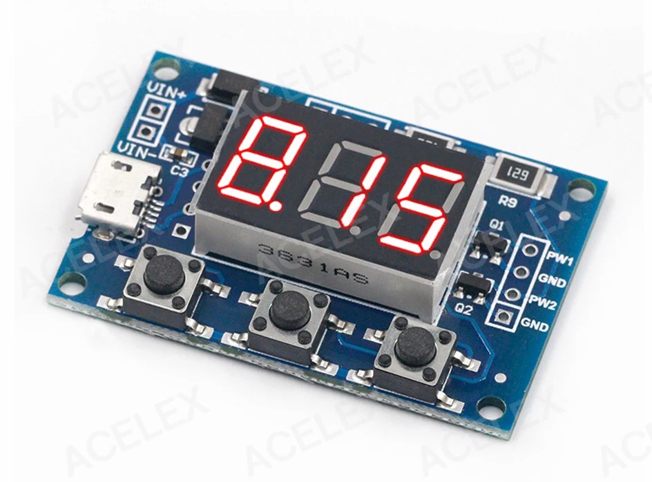 DC 5-30V Micro USB 5V Power Independent PWM Generator 2 Channel Dual Way Digital LED Duty Cycle Pulse Frequency Board Module