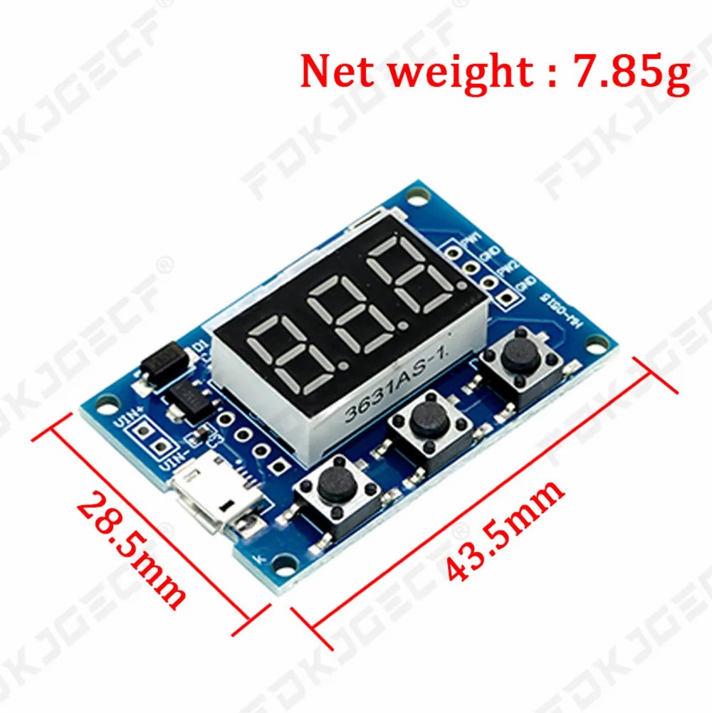 DC 5-30V Micro USB 5V Power Independent PWM Generator 2 Channel Dual Way Digital LED Duty Cycle Pulse Frequency Board Module