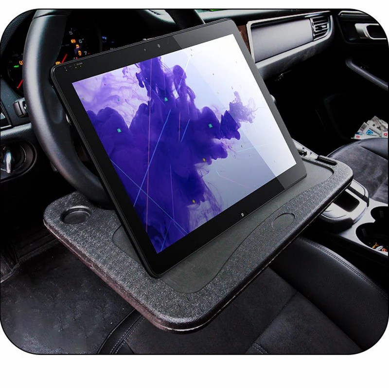Portable Car Steering Wheel Dining Table Holder Double Side Car Laptop Computer Desk Mount Stand