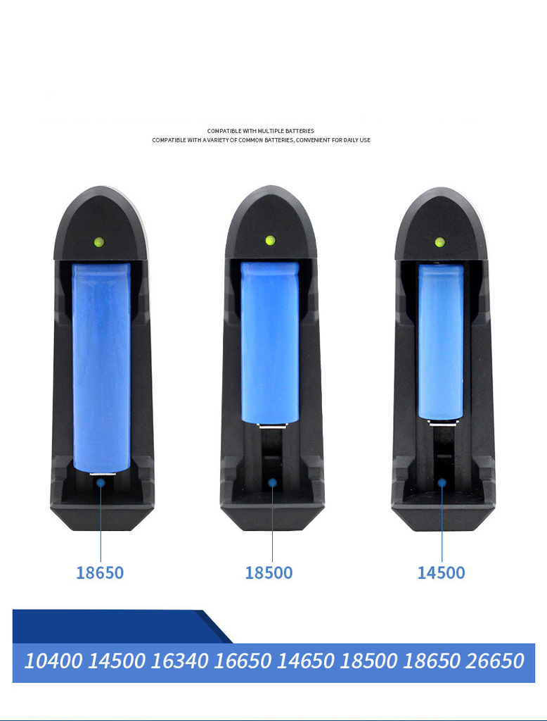 10440/14500/18650/21700/26650 Lithium Battery Charger