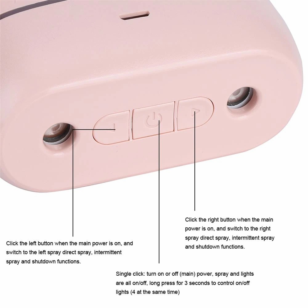 1L large-capacity double-spray Humidifier              works quietly with low noise. The upward mist