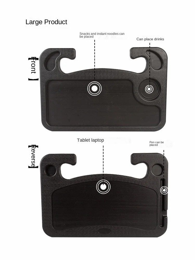 Portable Car Steering Wheel Dining Table Holder Double Side Car Laptop Computer Desk Mount Stand