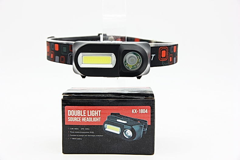 Double Light Rechargeable Induction Sensor Headlight Power by 18650 Battery