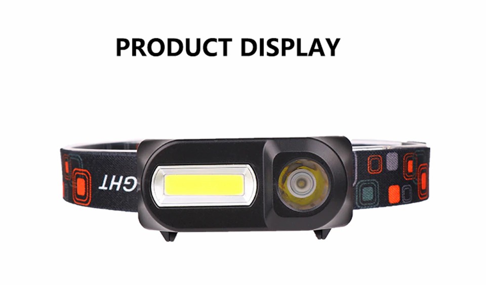Double Light Rechargeable Induction Sensor Headlight Power by 18650 Battery