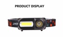 Double Light Rechargeable Induction Sensor Headlight Power by 18650 Battery