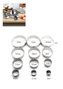 Stainless Steel Mousse Ring 12-piece Round Cake Mold Doughnut Fondant Biscuit Mold Baking Tools