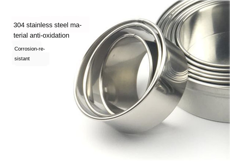 Stainless Steel Mousse Ring 12-piece Round Cake Mold Doughnut Fondant Biscuit Mold Baking Tools