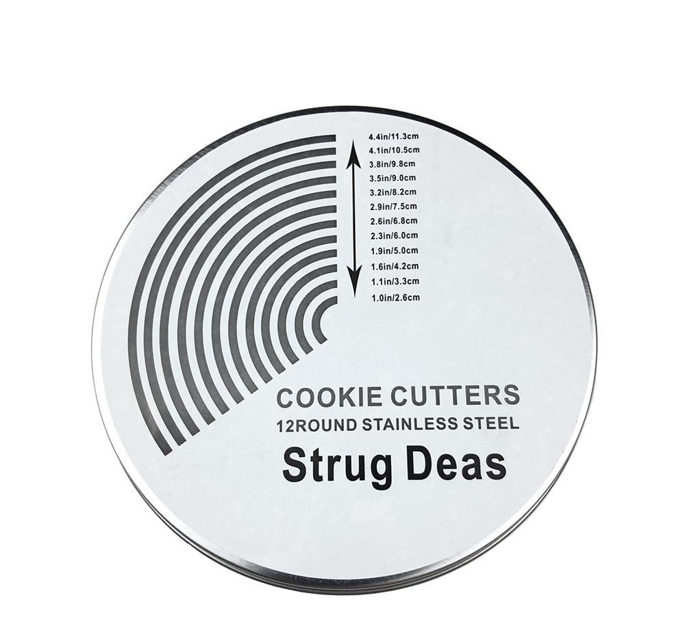 Stainless Steel Mousse Ring 12-piece Round Cake Mold Doughnut Fondant Biscuit Mold Baking Tools