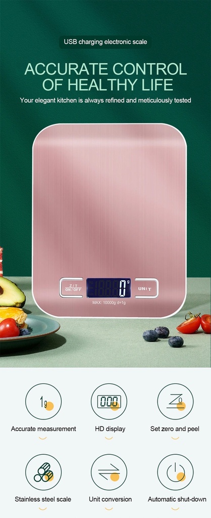Kitchen Scale Stainless Steel Weighing Scale