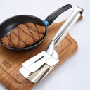 Stainless Steel Frying Shovel Clip Multifunctional Steak BBQ Tongs Frying Fish Spatula Clip Bread Clip