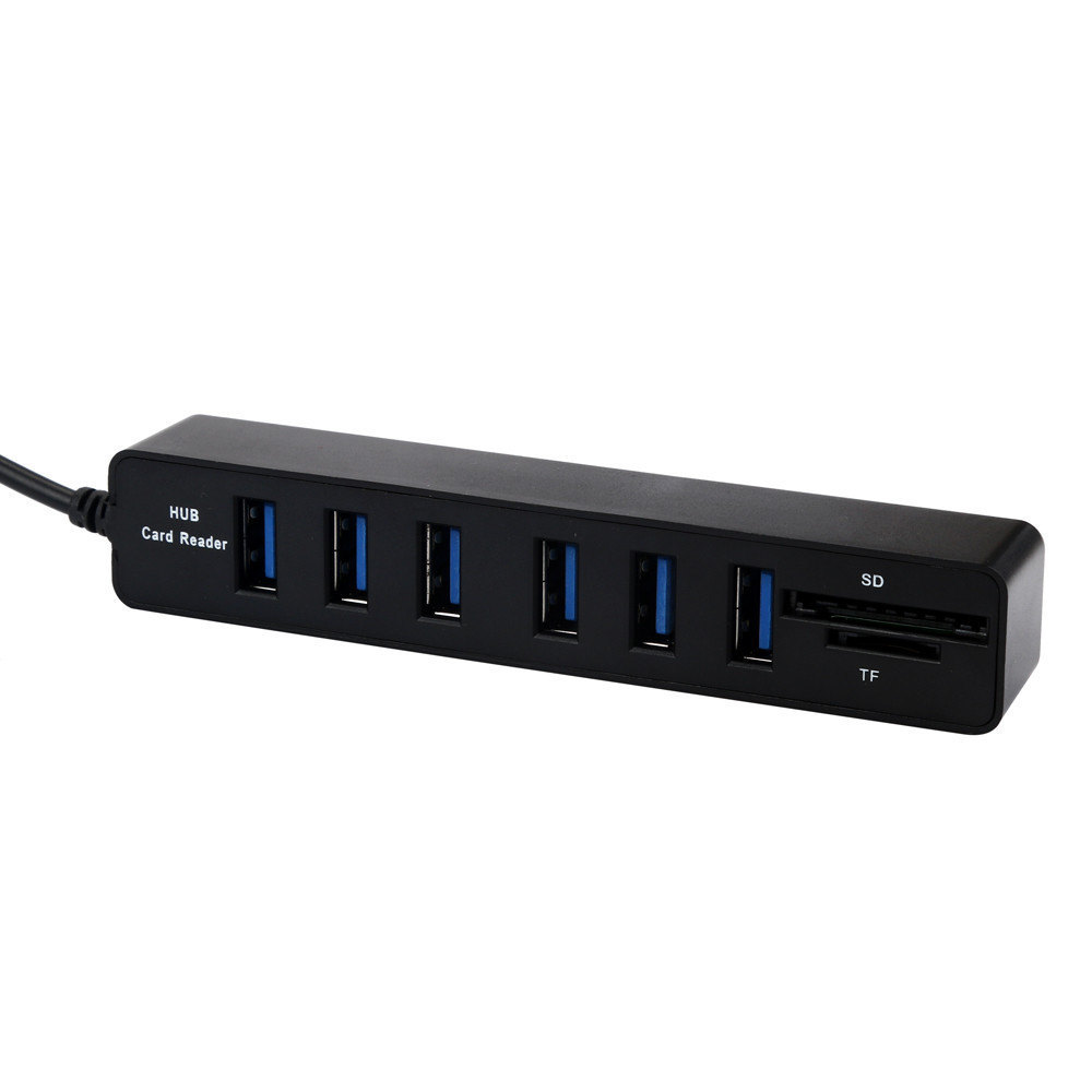 USB Hub Combo Splitter 6 Ports USB 2.0 High Speed Mini 2 In 1 SD TF Card Reader super mini size which is portable and convenient