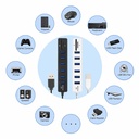 USB Hub Combo Splitter 6 Ports USB 2.0 High Speed Mini 2 In 1 SD TF Card Reader super mini size which is portable and convenient