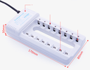 8 Slot Quick Battery Charger With High-Speed Indicator Light Smart Adapter For 1.2V AA AAA Ni-MH Ni-CD Rechargeable Battery