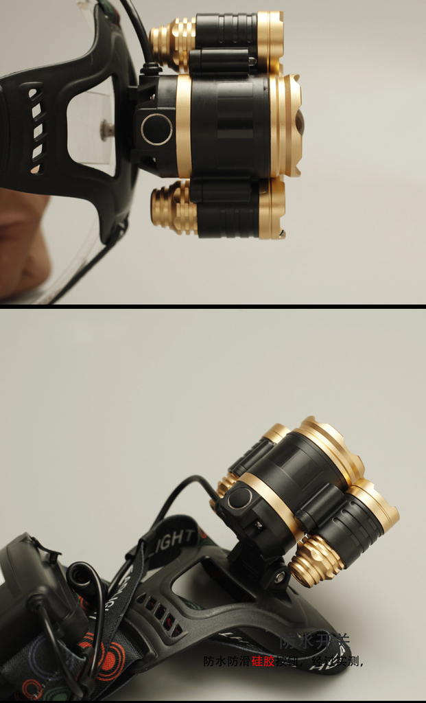 USB Rechargeable Zoom Led Headlight Induction 3LED T6 Head Lamp