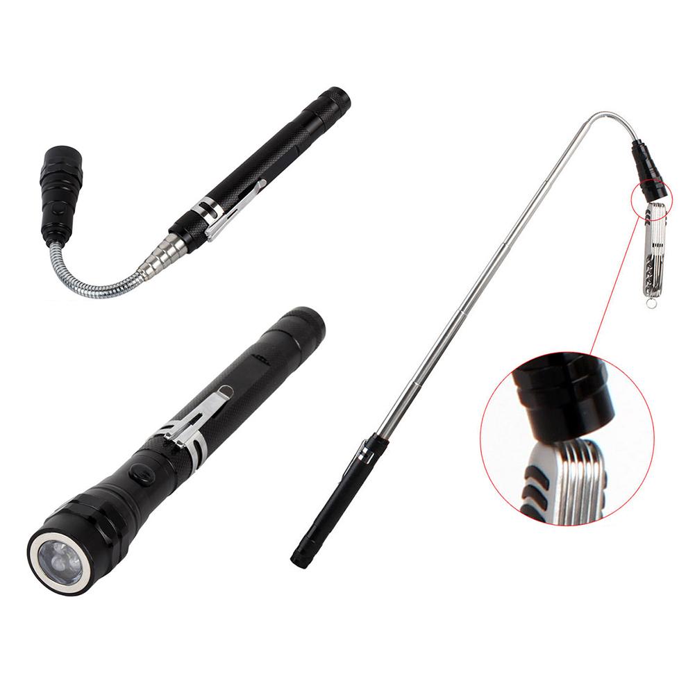 Flexible Flashlight Torch Lamp 3LED 360 Degree LEDs Flashlights Magnetic Head Telescopic Pick Up Tool Torch Lamps