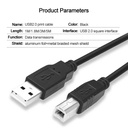 USB High Speed 2.0 A To B Male Cable Printer Cord 1.5m