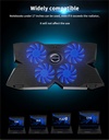 2 USB Ports Laptop Cooling Pad 4 Fans Laptop Cooler Pad Adjustable Speed Cooling Pad Notebook Stand Cooler for 14-17 Inch