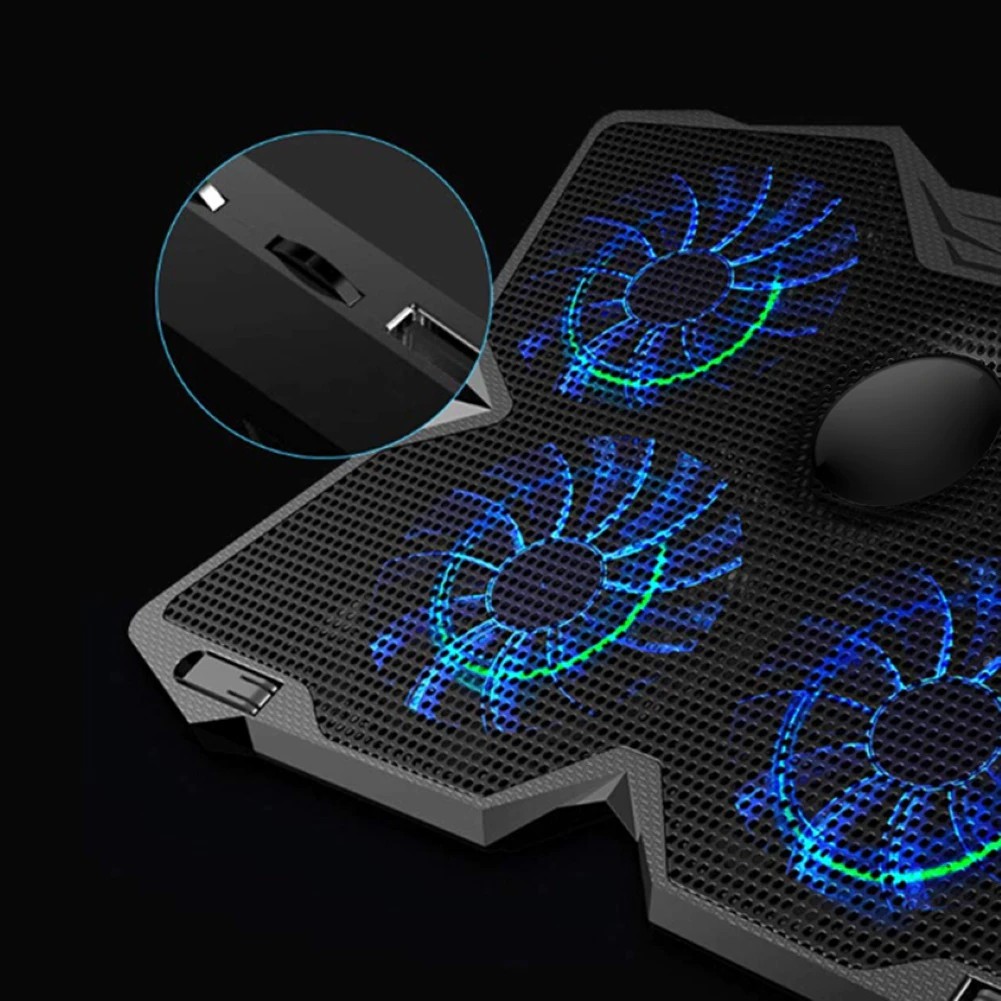 2 USB Ports Laptop Cooling Pad 4 Fans Laptop Cooler Pad Adjustable Speed Cooling Pad Notebook Stand Cooler for 14-17 Inch