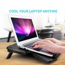 2 USB Ports Laptop Cooling Pad 4 Fans Laptop Cooler Pad Adjustable Speed Cooling Pad Notebook Stand Cooler for 14-17 Inch