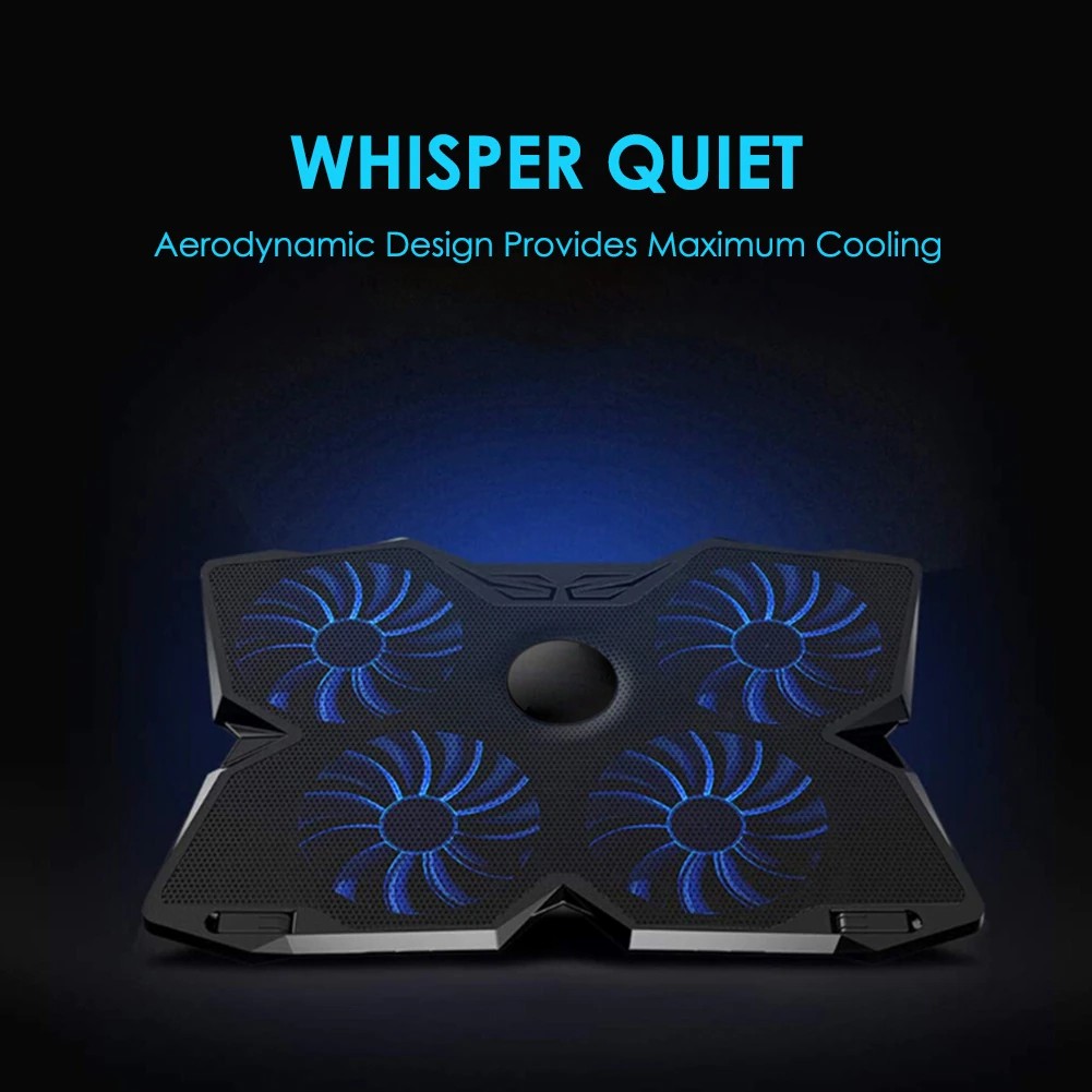 2 USB Ports Laptop Cooling Pad 4 Fans Laptop Cooler Pad Adjustable Speed Cooling Pad Notebook Stand Cooler for 14-17 Inch