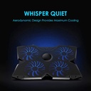 2 USB Ports Laptop Cooling Pad 4 Fans Laptop Cooler Pad Adjustable Speed Cooling Pad Notebook Stand Cooler for 14-17 Inch