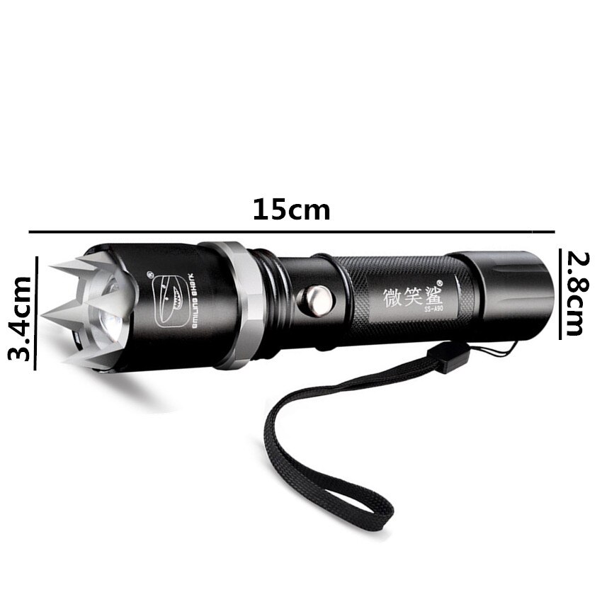 Led Rechargeable Aluminum Alloy Flashlight Defense Flashlight
