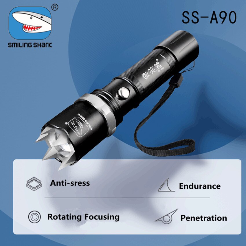 Led Rechargeable Aluminum Alloy Flashlight Defense Flashlight