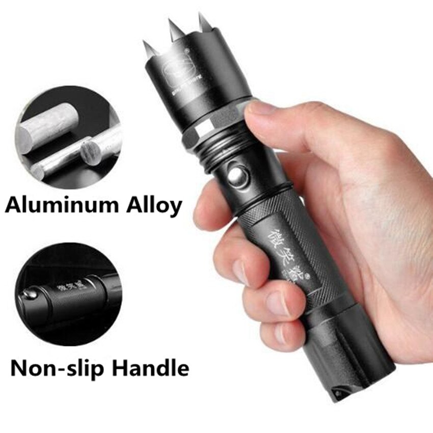Led Rechargeable Aluminum Alloy Flashlight Defense Flashlight