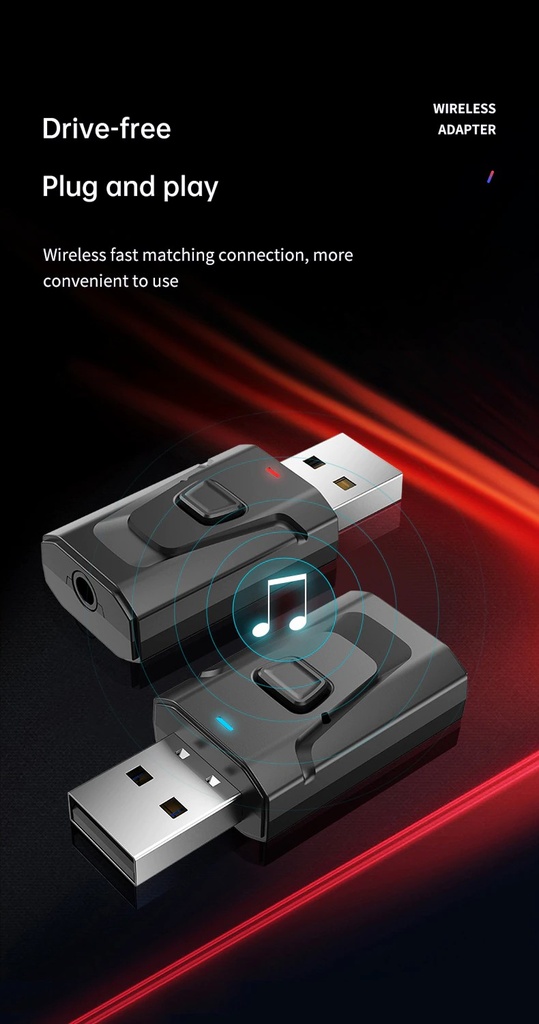 Bluetooth 5.0 USB Wireless Audio Combo Receiver