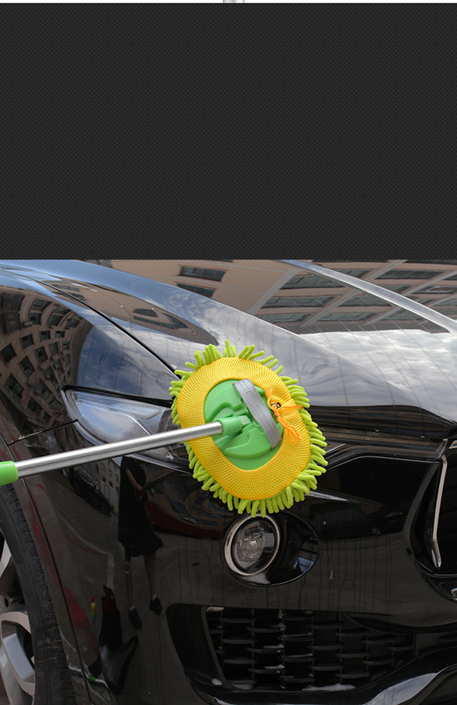 2 in 1 Car Cleaning Brush Car Wash Brush Telescoping Long Handle Cleaning Mop Chenille Broom