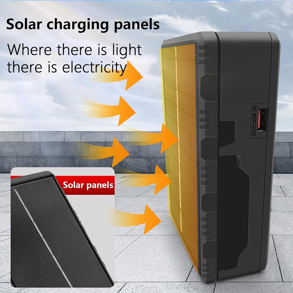 3 slot Solar lithium battery multi-function charger for 26650/21700/18650/18500/16340/14500