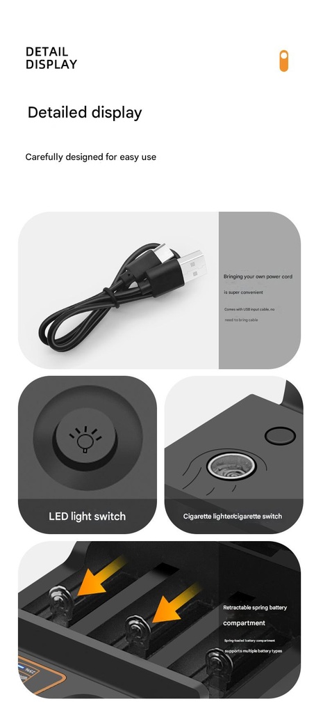 3 slot Solar lithium battery multi-function charger for 26650/21700/18650/18500/16340/14500