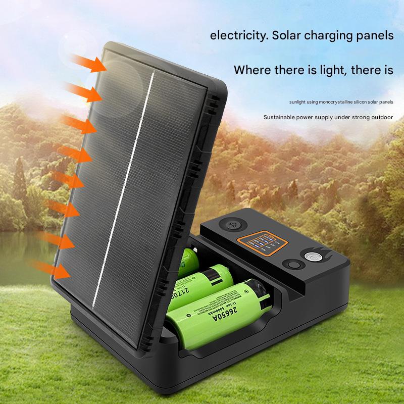3 slot Solar lithium battery multi-function charger for 26650/21700/18650/18500/16340/14500