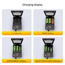 3 slot Solar lithium battery multi-function charger for 26650/21700/18650/18500/16340/14500