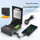 3 slot Solar lithium battery multi-function charger for 26650/21700/18650/18500/16340/14500