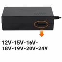 96W Universal Laptop Power Charger AC Adapter with 8 DC Jack Plug Converters 12V to 24V Adjustable Portable Charger