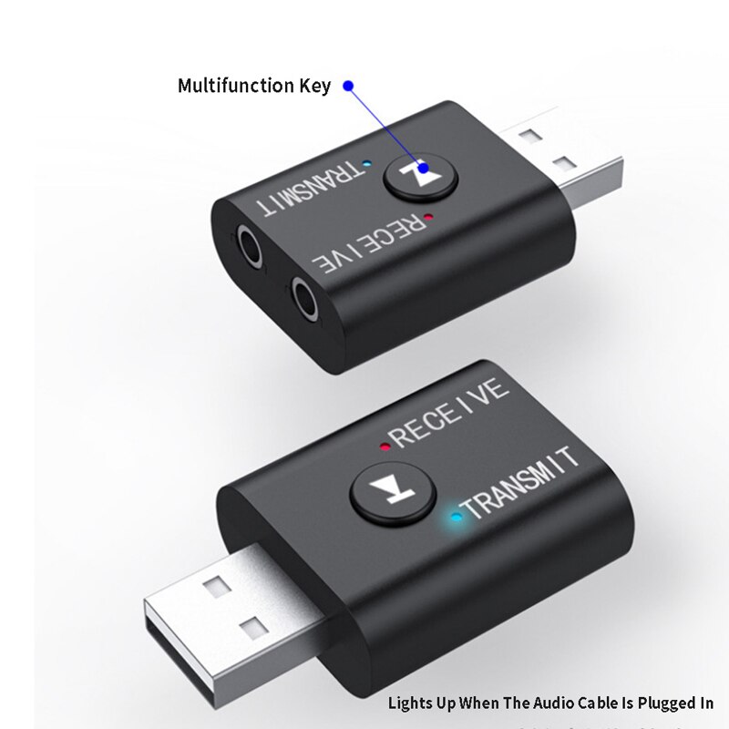 Bluetooth 5.0 adapter USB 2-in-1 Wireless Audio Combo Receiver