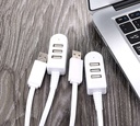 3 Port USB Hub Extend Cable Data          Transfer Device Charging USB Adapter 1.2m USB 2.0 Splitter