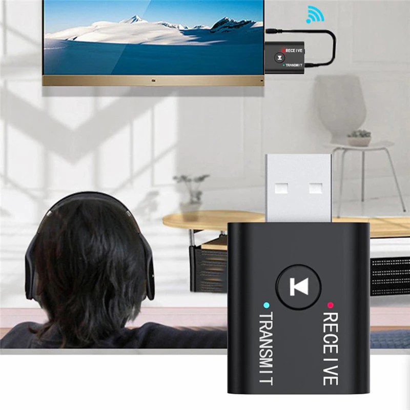 Bluetooth 5.0 adapter USB 2-in-1 Wireless Audio Combo Receiver