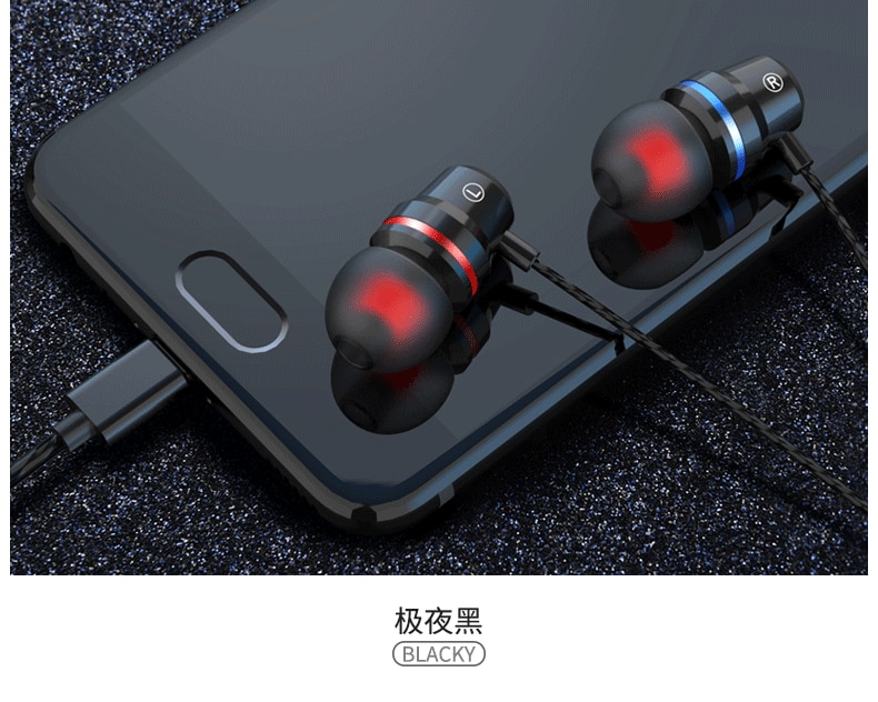 Metal heavy bass earphones WJHH