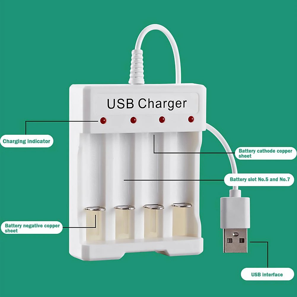 4 Slots Smart Battery Charger AA/AAA Independent Battery Charger