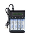 Four-slot Multi-Compatible AA/AAA Battery USB Charger