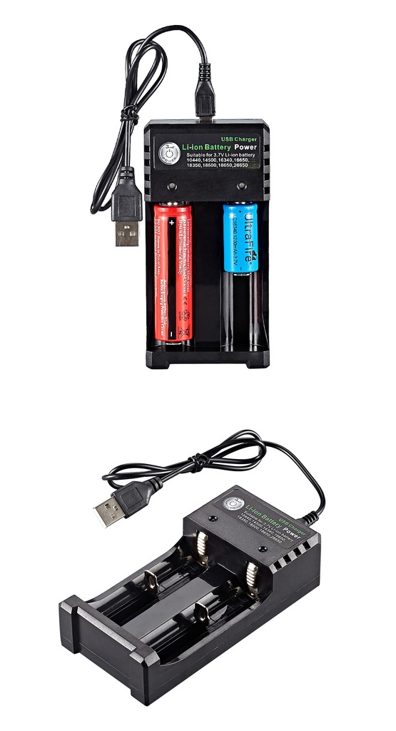 BmaX 2 Slots Battery Charger Intelligent Fast LED Indicator USB 10440 14500 16340 16650 18350 18500 18650 26650 Rechargeable