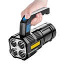 4 Core Portable LED Flashlight USB Rechargeable Light Waterproof COB Flashlight
